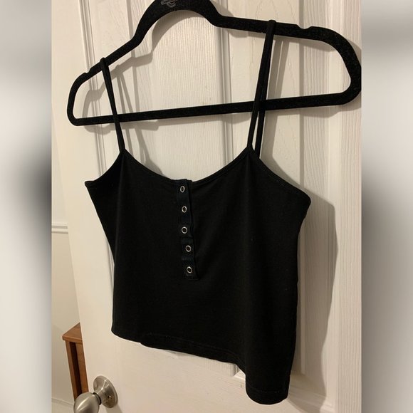 Bei Si Dun Black Cropped Tank Top - Picture 2 of 7